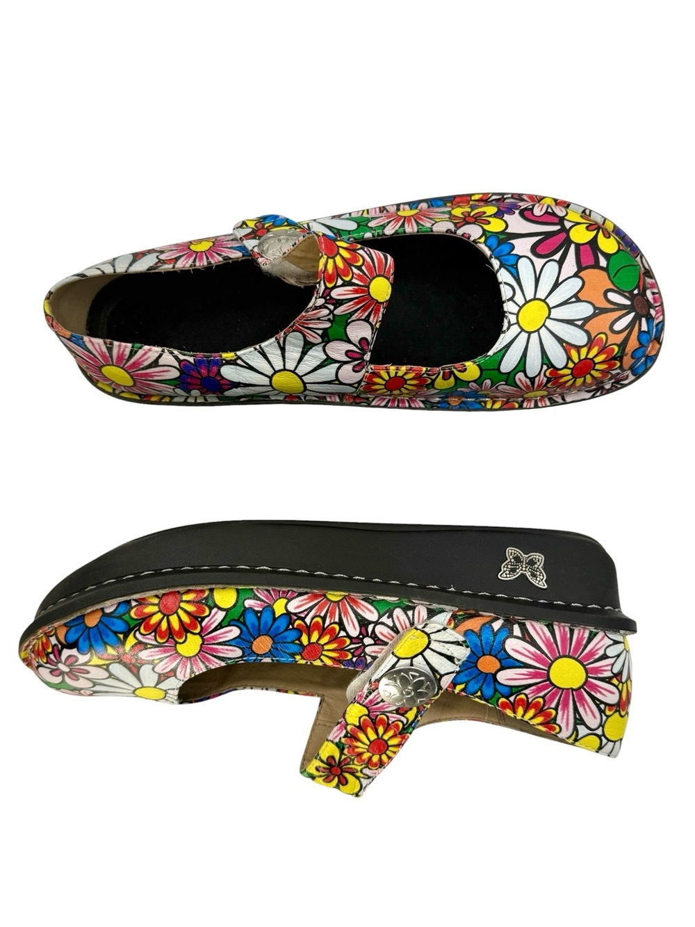 Alegria Floral Mary Jane Clogs in Multicolor- Size 42 (11-12)